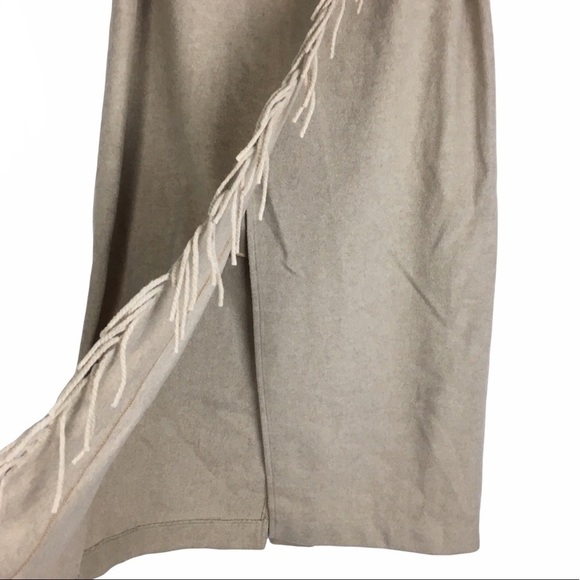EXPRESS Vintage Skirt Maxi Wool Cashmere Fringe Wrap Southwestern Ranch Style 6 - Picture 3 of 9